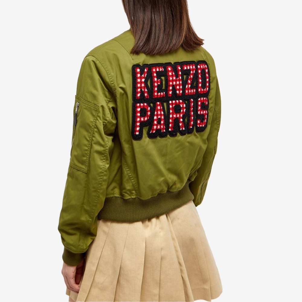 Kenzo Women's Bomber Jacket in Khaki - Picture 2 of 8